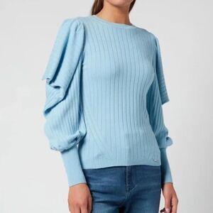 Ted Baker Cashmere Wool Balloon Sleeve Knit Sweater